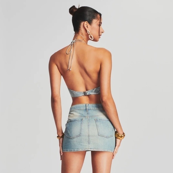 RETROFETE Duncan Silk Top In Romano Denim - Picture 5 of 8